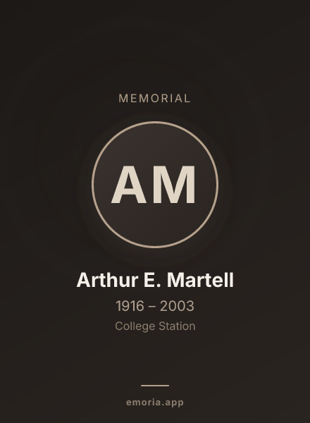 Memorial portrait of Arthur E. Martell