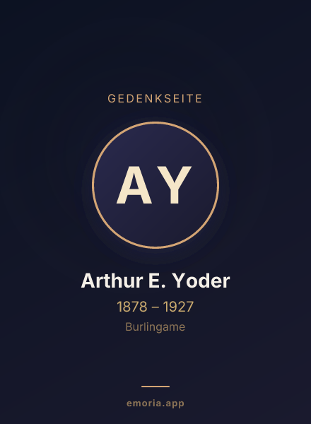 Gedenkportrait von Arthur E. Yoder