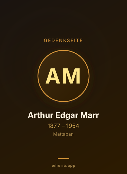 Gedenkportrait von Arthur Edgar Marr