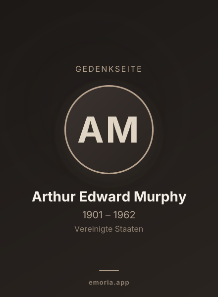Gedenkportrait von Arthur Edward Murphy