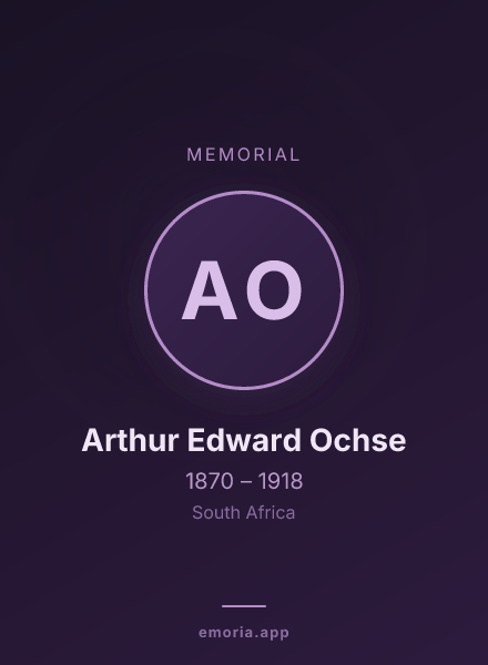 Memorial portrait of Arthur Edward Ochse