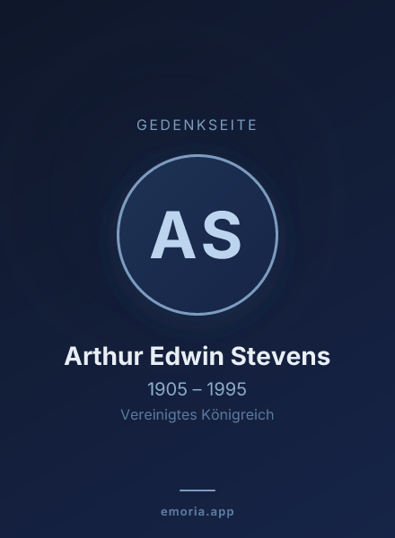 Gedenkportrait von Arthur Edwin Stevens
