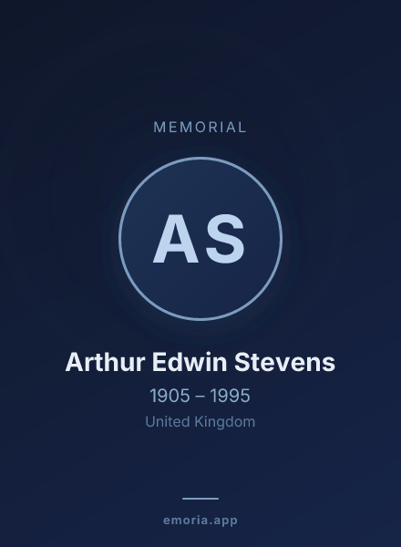 Memorial portrait of Arthur Edwin Stevens