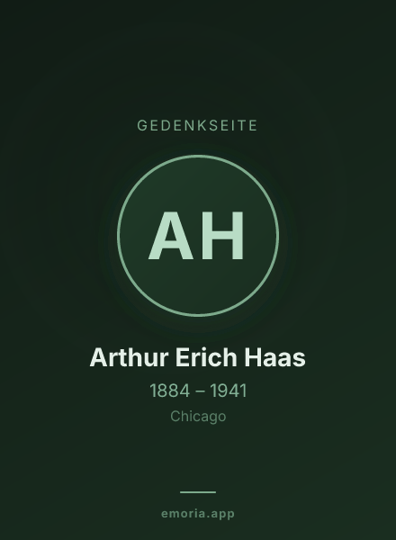 Gedenkportrait von Arthur Erich Haas