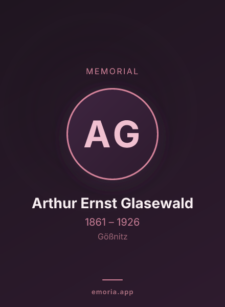 Memorial portrait of Arthur Ernst Glasewald