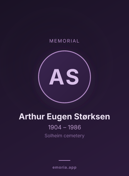 Memorial portrait of Arthur Eugen Størksen