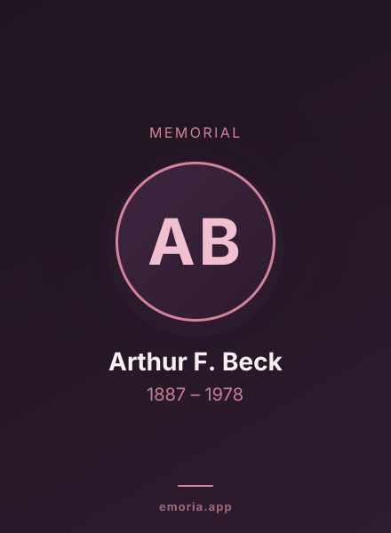 Memorial portrait of Arthur F. Beck