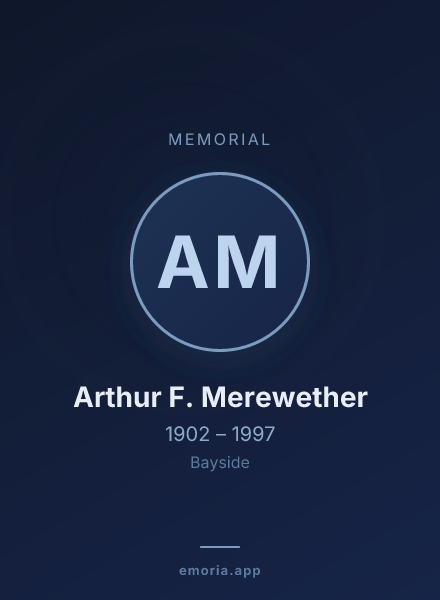 Memorial portrait of Arthur F. Merewether