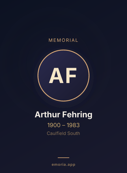 Memorial portrait of Arthur Fehring