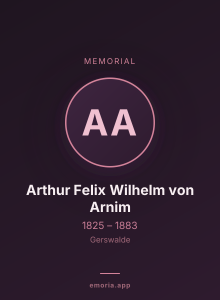 Memorial portrait of Arthur Felix Wilhelm von Arnim