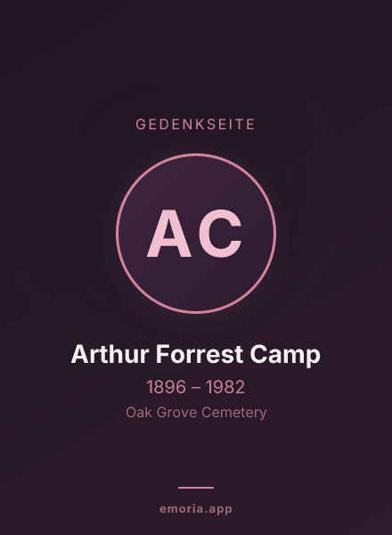 Gedenkportrait von Arthur Forrest Camp