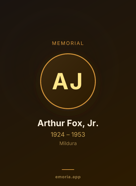 Memorial portrait of Arthur Fox, Jr.