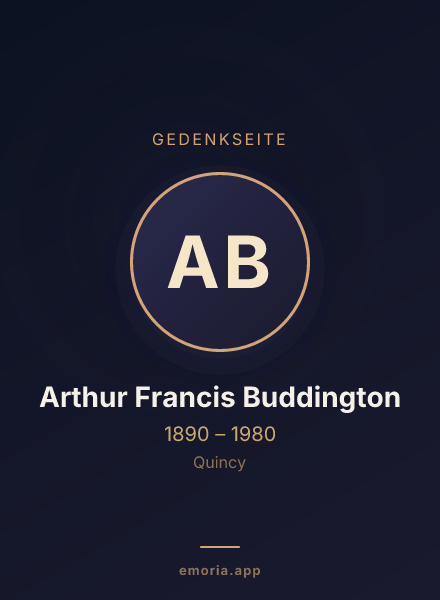 Gedenkportrait von Arthur Francis Buddington