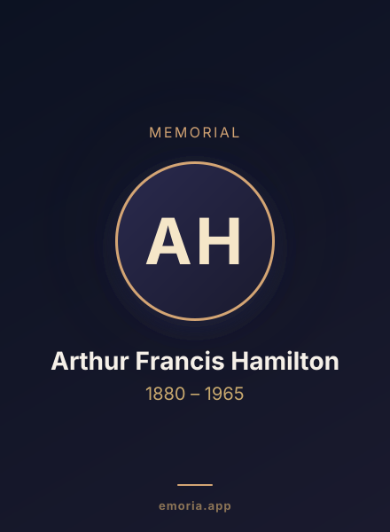 Memorial portrait of Arthur Francis Hamilton