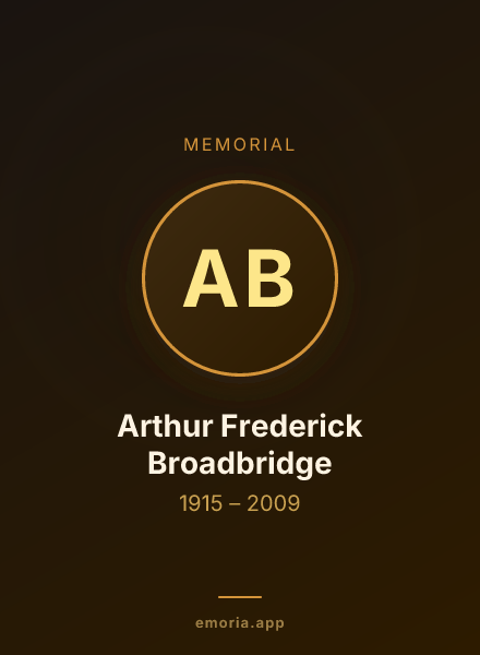Memorial portrait of Arthur Frederick Broadbridge