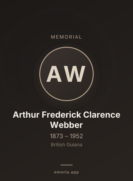 Memorial portrait of Arthur Frederick Clarence Webber
