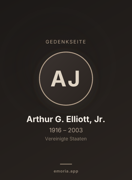 Gedenkportrait von Arthur G. Elliott, Jr.