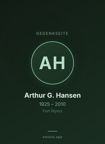Gedenkportrait von Arthur G. Hansen