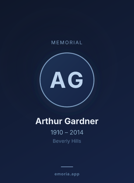 Memorial portrait of Arthur Gardner