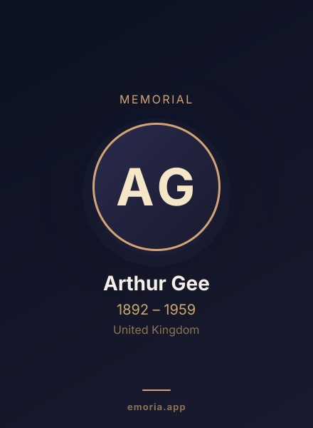 Memorial portrait of Arthur Gee