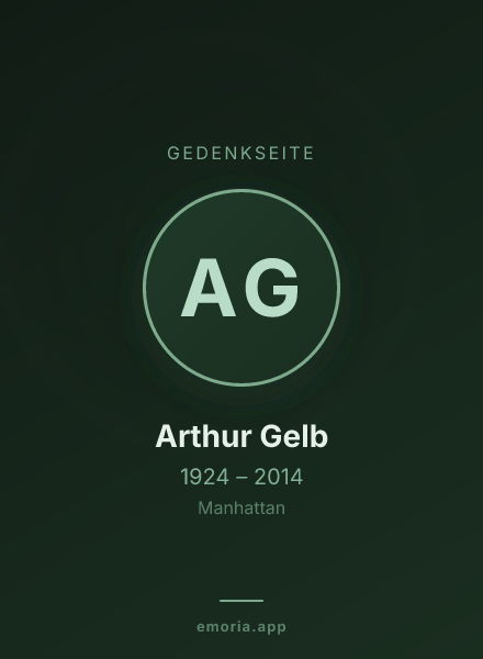 Gedenkportrait von Arthur Gelb
