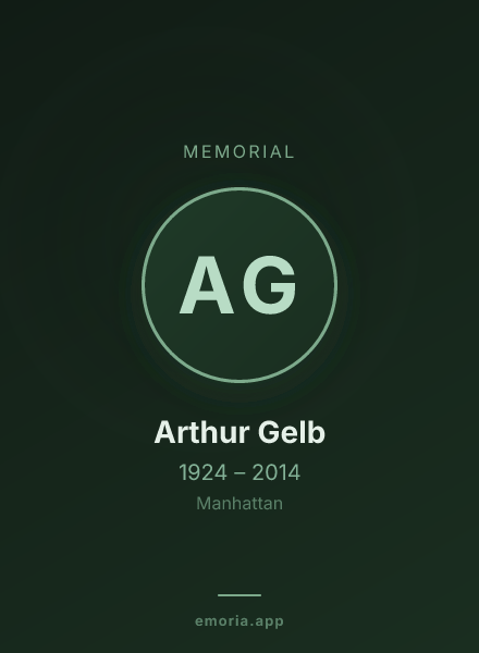 Memorial portrait of Arthur Gelb