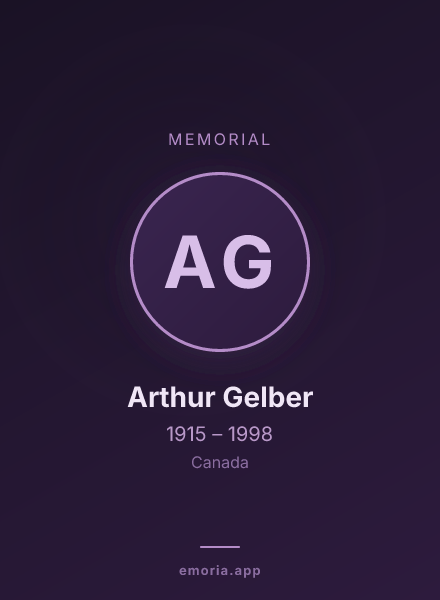 Memorial portrait of Arthur Gelber