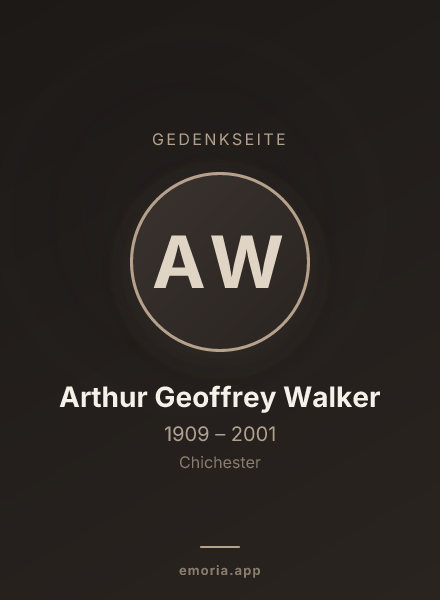 Gedenkportrait von Arthur Geoffrey Walker