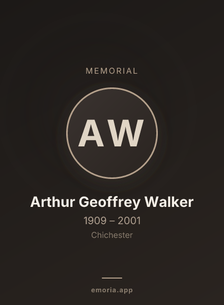 Memorial portrait of Arthur Geoffrey Walker