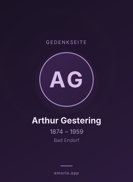 Gedenkportrait von Arthur Gestering