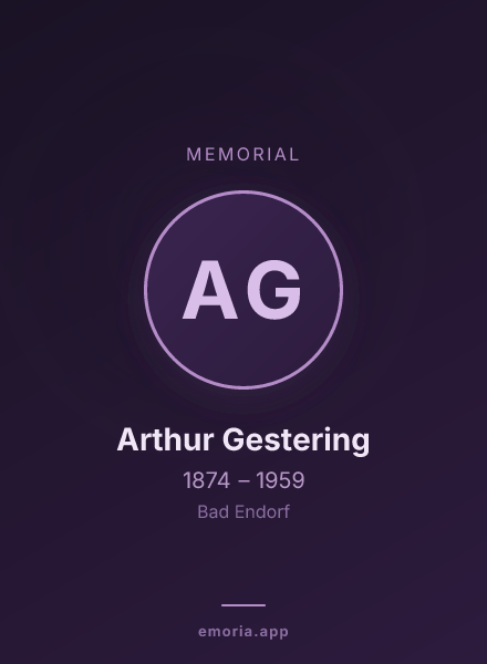 Memorial portrait of Arthur Gestering