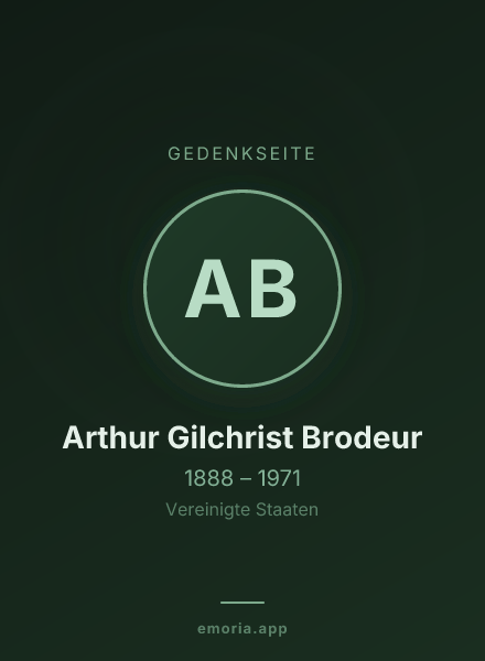 Gedenkportrait von Arthur Gilchrist Brodeur