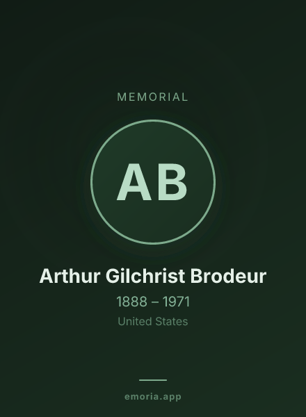 Memorial portrait of Arthur Gilchrist Brodeur