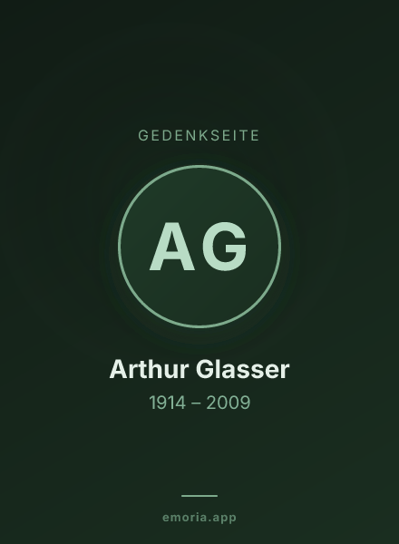 Gedenkportrait von Arthur Glasser