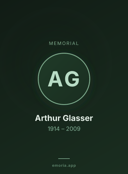 Memorial portrait of Arthur Glasser