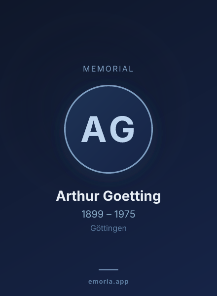 Memorial portrait of Arthur Goetting