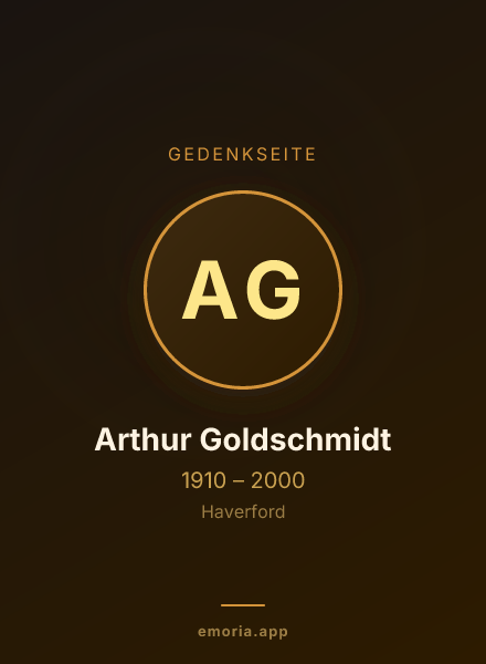 Gedenkportrait von Arthur Goldschmidt