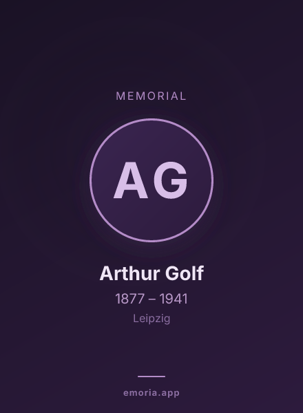 Memorial portrait of Arthur Golf