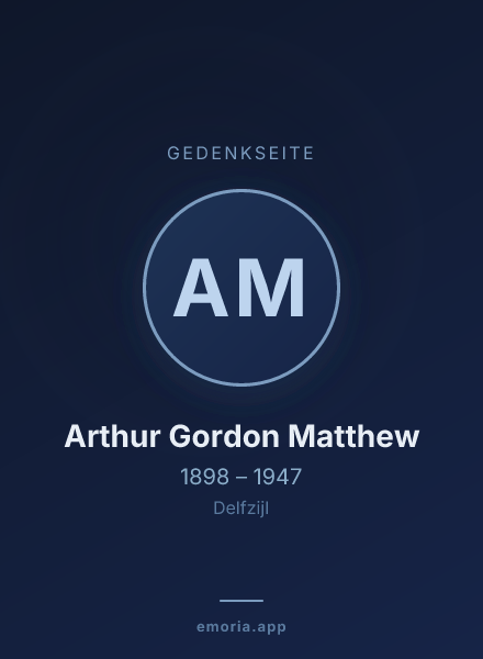 Gedenkportrait von Arthur Gordon Matthew