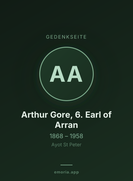 Gedenkportrait von Arthur Gore, 6. Earl of Arran