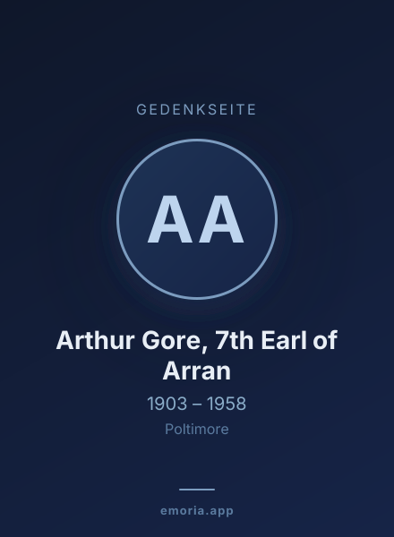 Gedenkportrait von Arthur Gore, 7th Earl of Arran