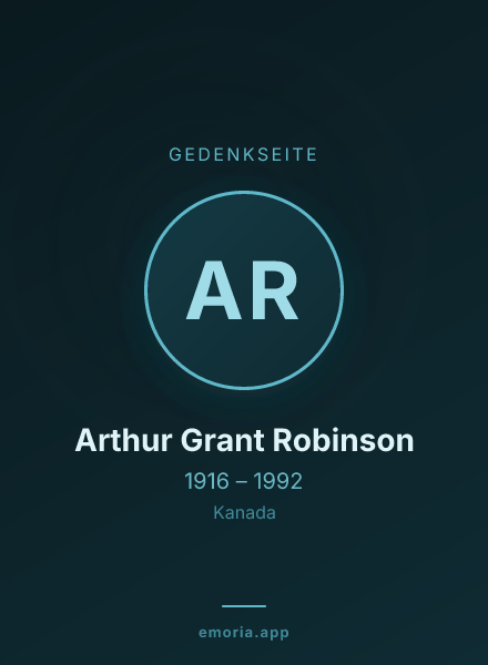 Gedenkportrait von Arthur Grant Robinson