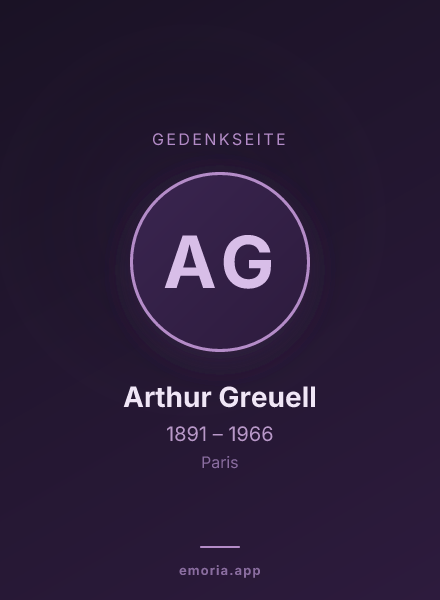 Gedenkportrait von Arthur Greuell