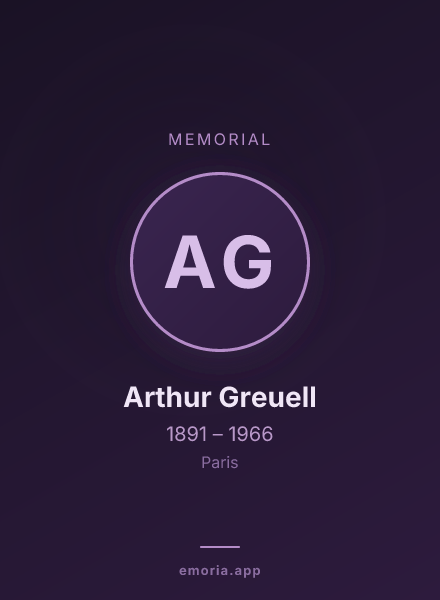 Memorial portrait of Arthur Greuell