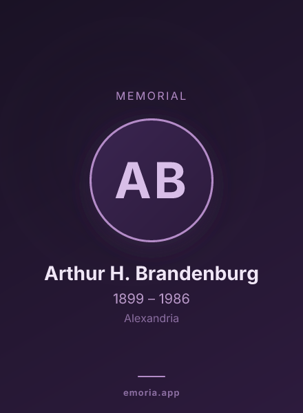 Memorial portrait of Arthur H. Brandenburg