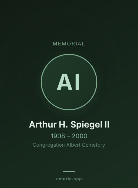 Memorial portrait of Arthur H. Spiegel II