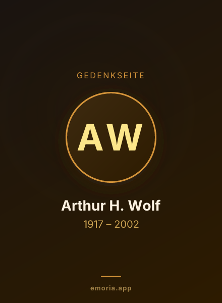 Gedenkportrait von Arthur H. Wolf