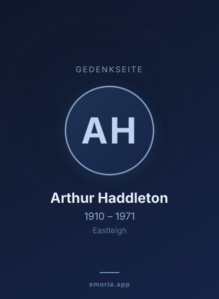 Gedenkportrait von Arthur Haddleton