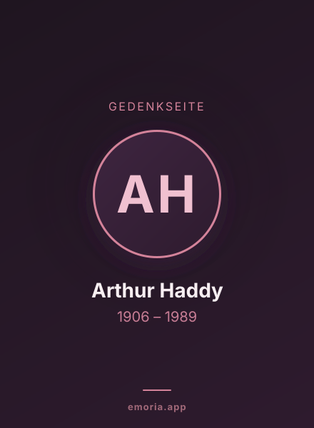 Gedenkportrait von Arthur Haddy