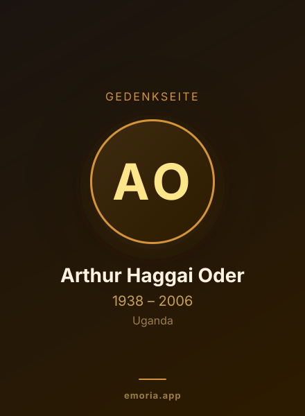 Gedenkportrait von Arthur Haggai Oder